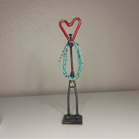 Turquoise Boho Multilayer Stackable Bracelets - Picture 4 of 9